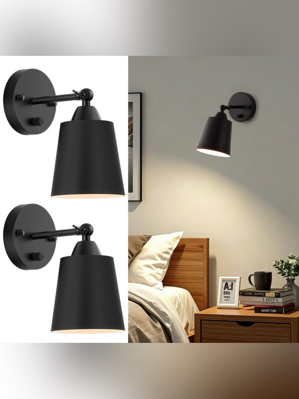 Mikniri Dimmable Wall Sconces Set of Two lamps